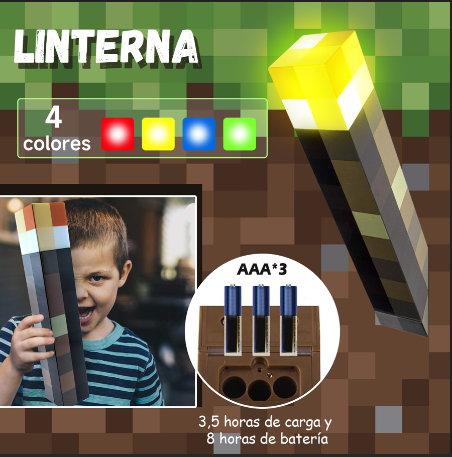 Lámpara de Antorcha Minecraft ¡Ilumina tu mundo con estilo!
