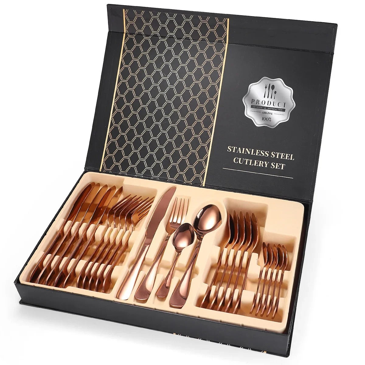 Juego de Cubiertos Premium en Acero Inoxidable – 24 Piezas Elegantes y Resistentes