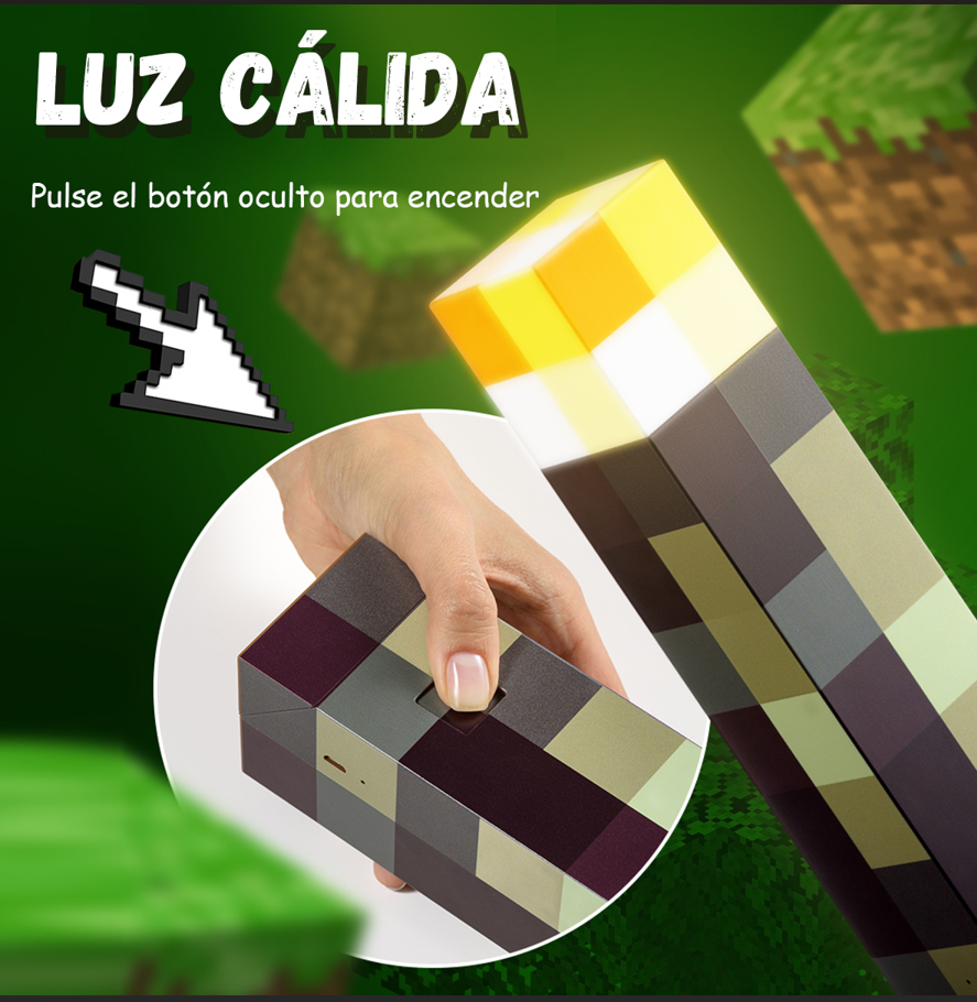 Lámpara de Antorcha Minecraft ¡Ilumina tu mundo con estilo!
