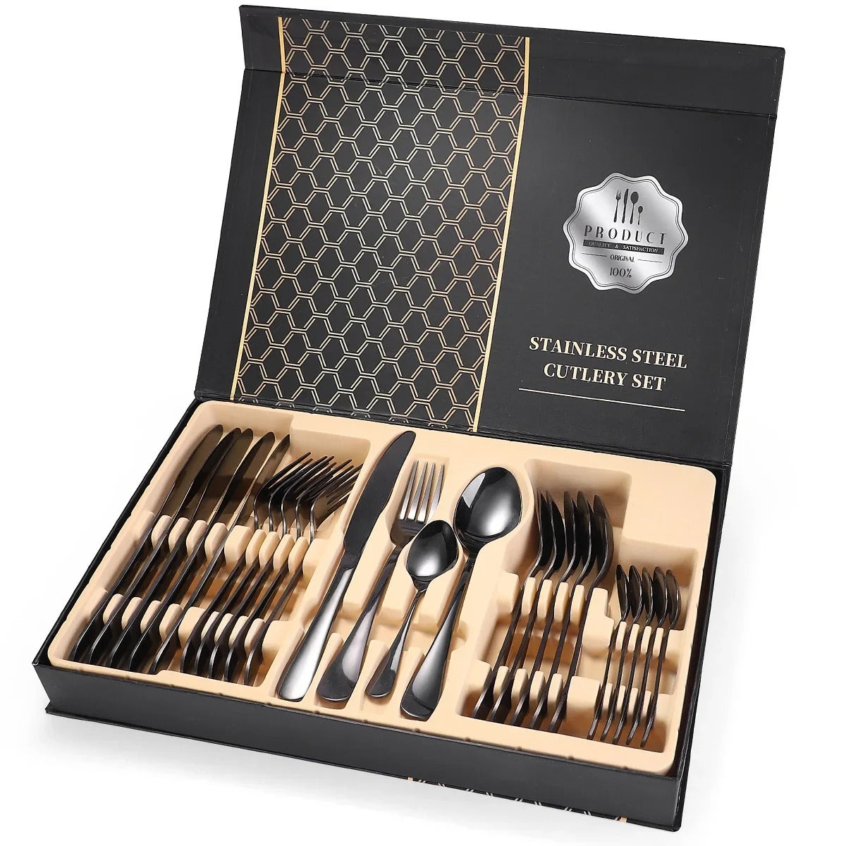 Juego de Cubiertos Premium en Acero Inoxidable – 24 Piezas Elegantes y Resistentes