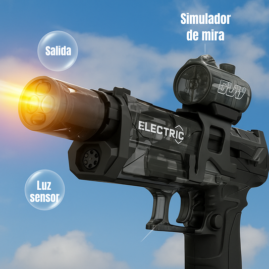 Pistola de agua con luces LED y sonido — diversión para toda la familia