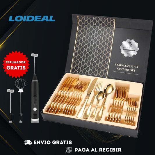 Juego de Cubiertos Premium en Acero Inoxidable – 24 Piezas Elegantes y Resistentes